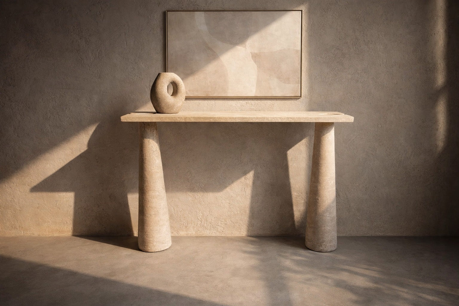 Flamant Travertine Console Table