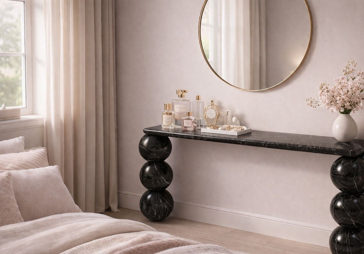 Olly Alexander Black Marble Console Table