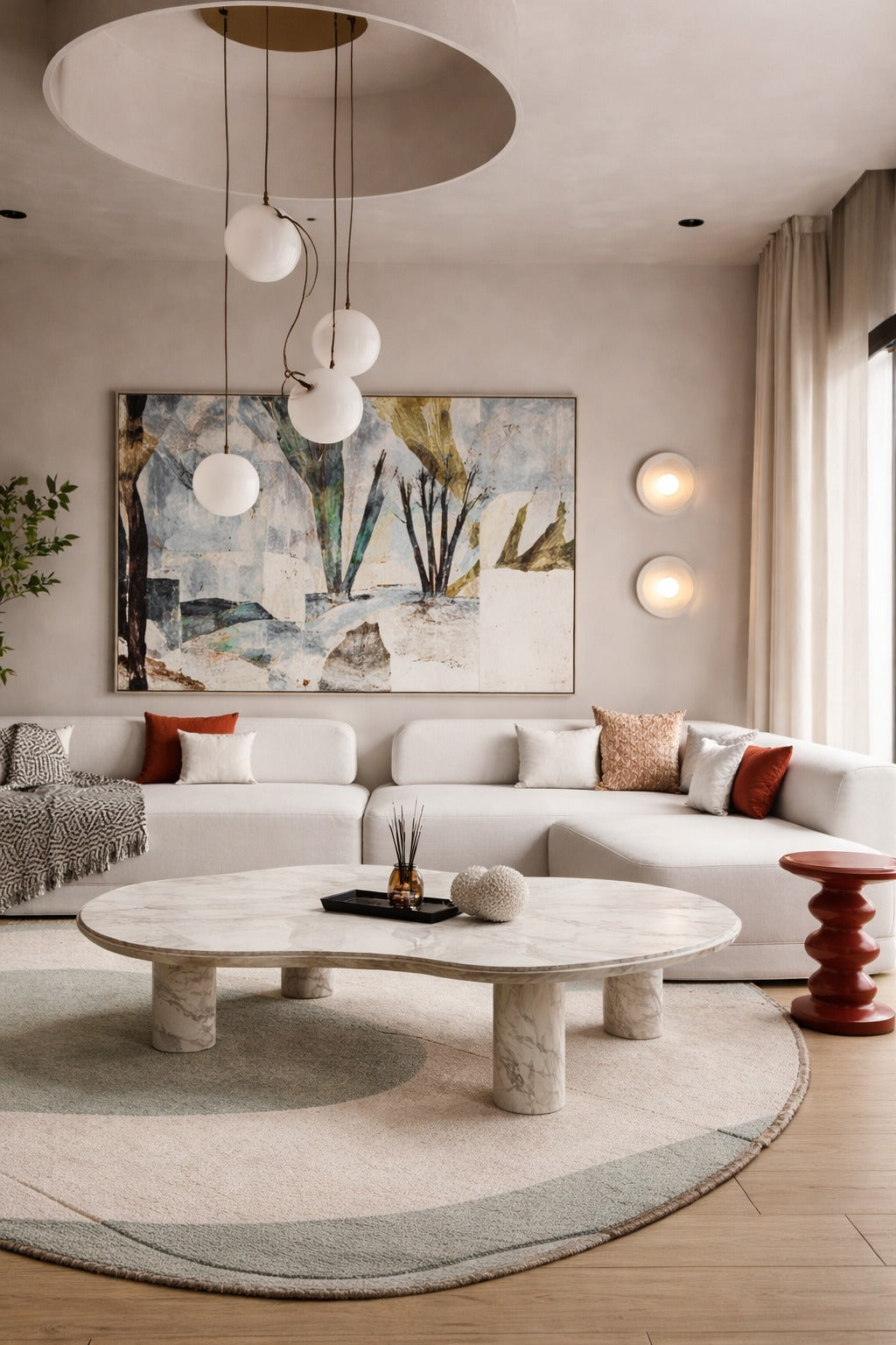 Libre White Marble Coffee Table