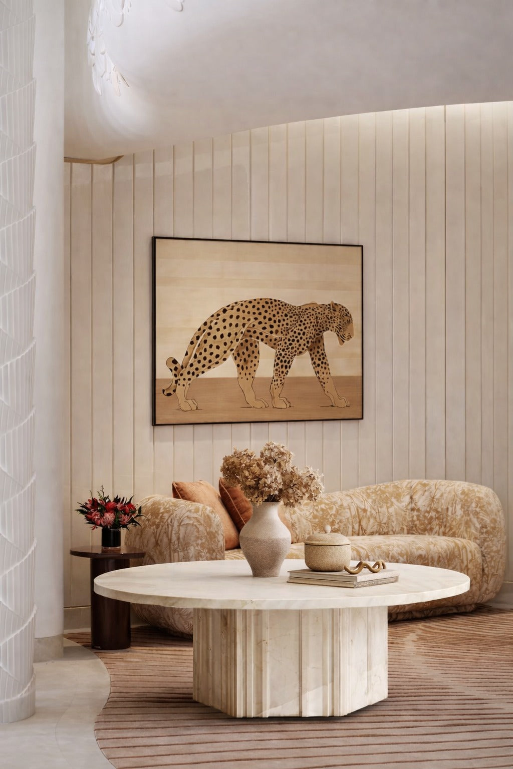 Le Château Travertine Round Coffee Table