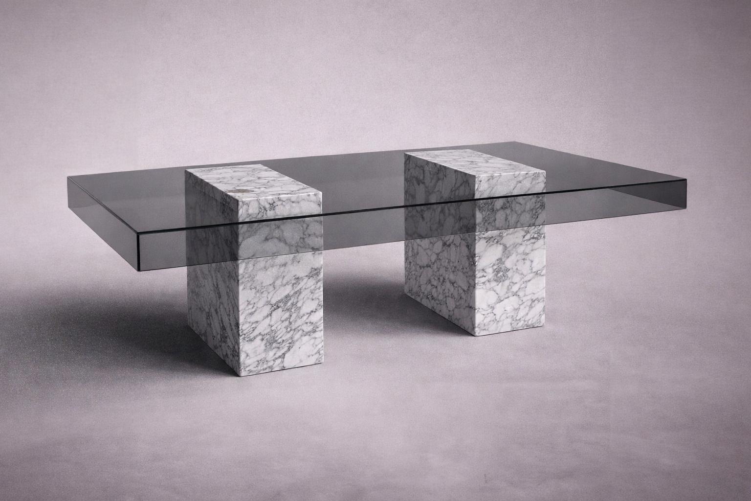 Statue Rectangular Travertine Coffee Table