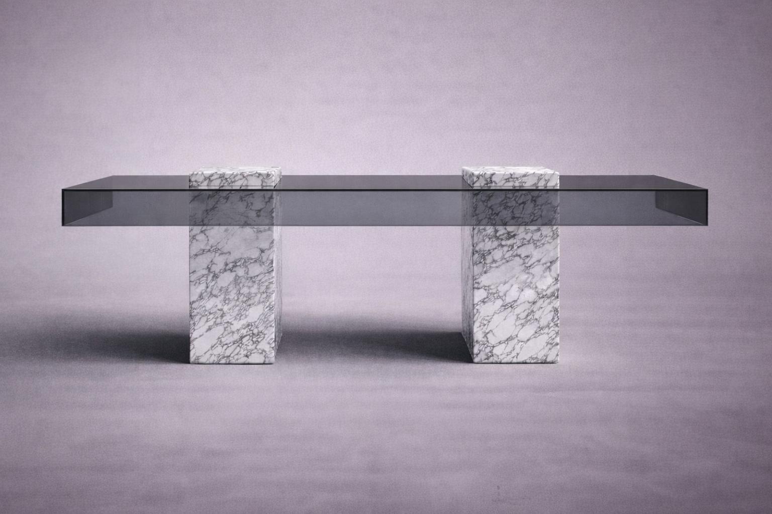 Statue Rectangular Travertine Coffee Table