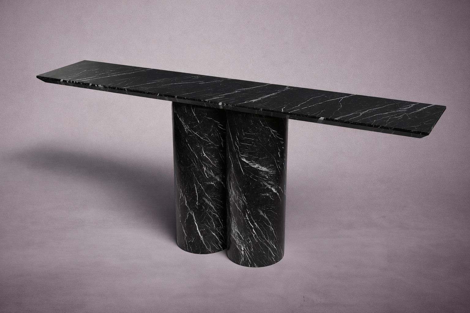 black marble console table. marble console table. rectangular marble console table. custom marble console table. custom marble table. marble hallway table. marble entryway table.