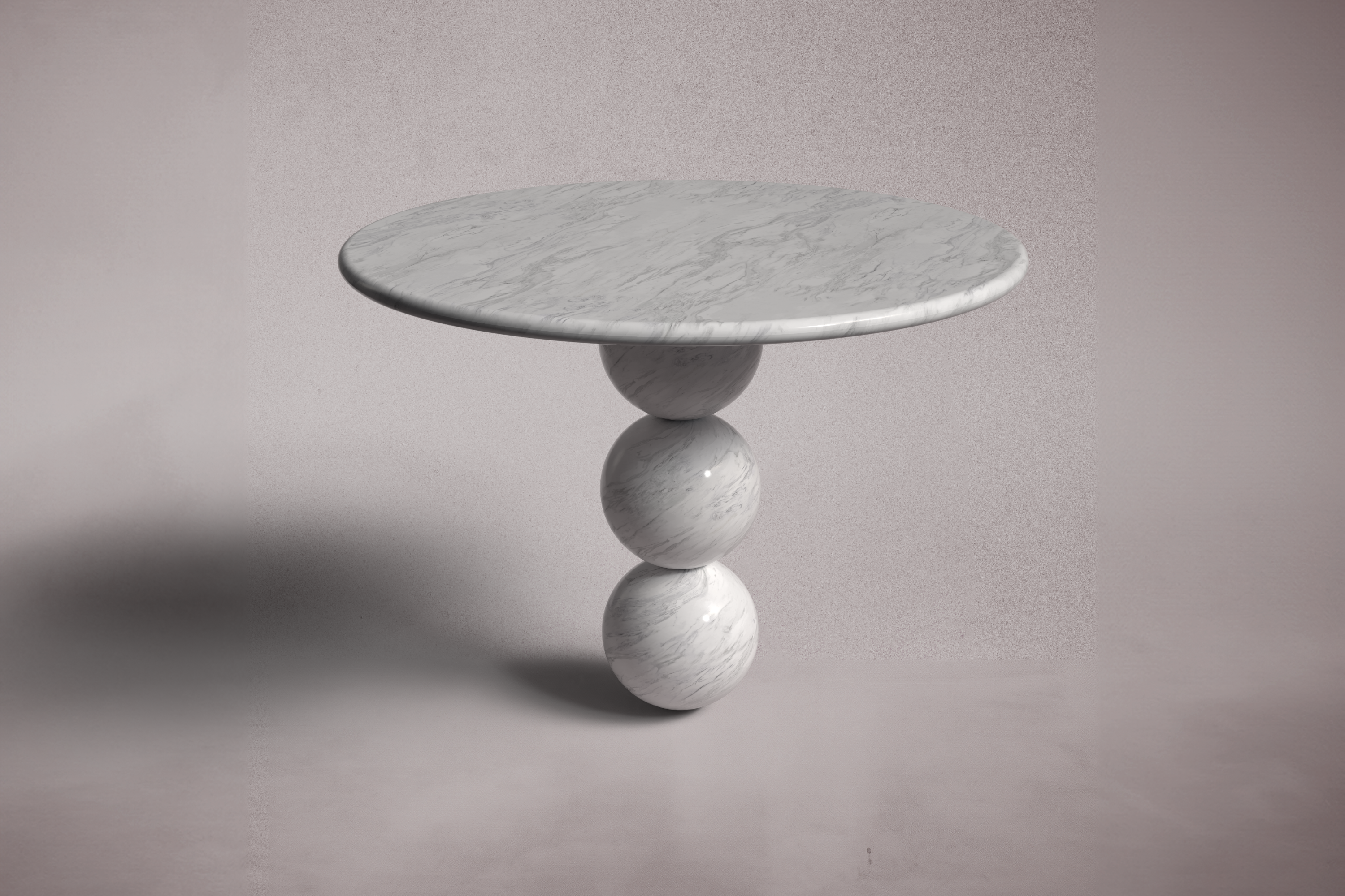 white marble round table. round white marble dining table. white marble entry table. white marble hallway table. custom marble dining table. custom marble table. custom white marble dining table.
