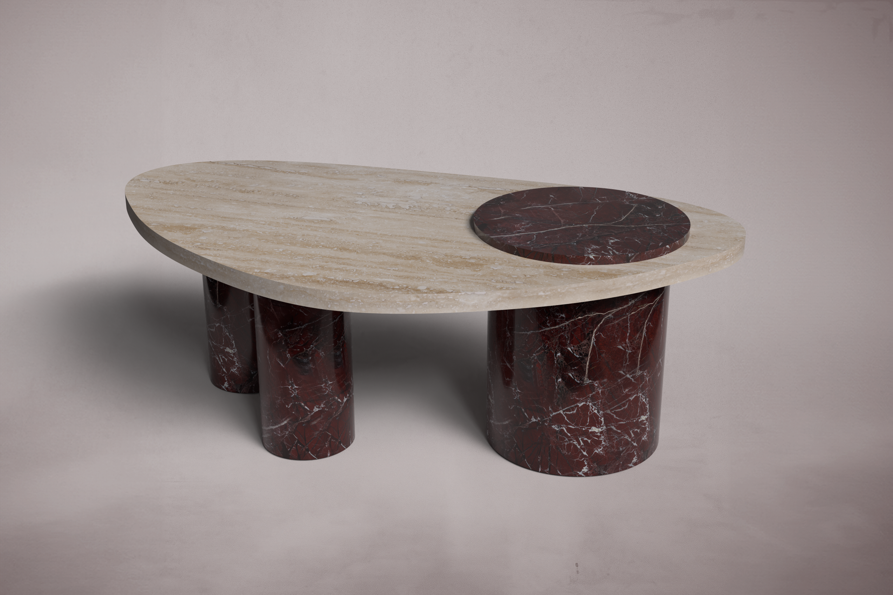 red marble coffee table. marble coffee table. red marble center table. oval red marble center table. custom marble coffee table. bespoke marble coffee table.