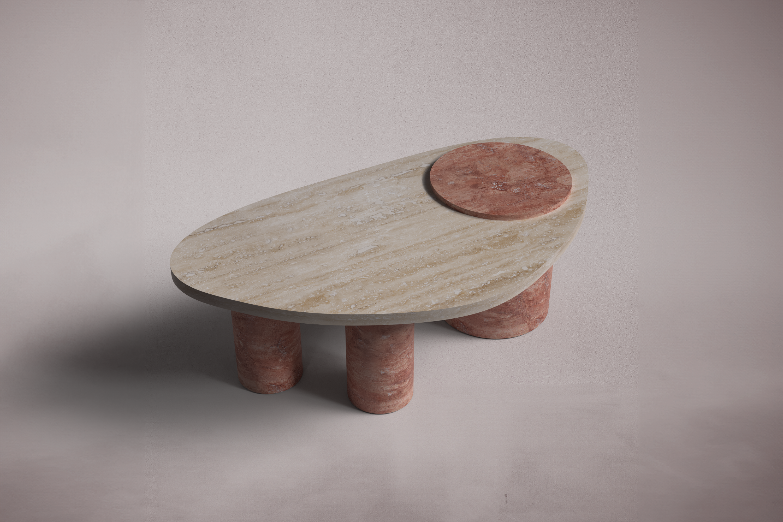 Krita Red Travertine Coffee Table