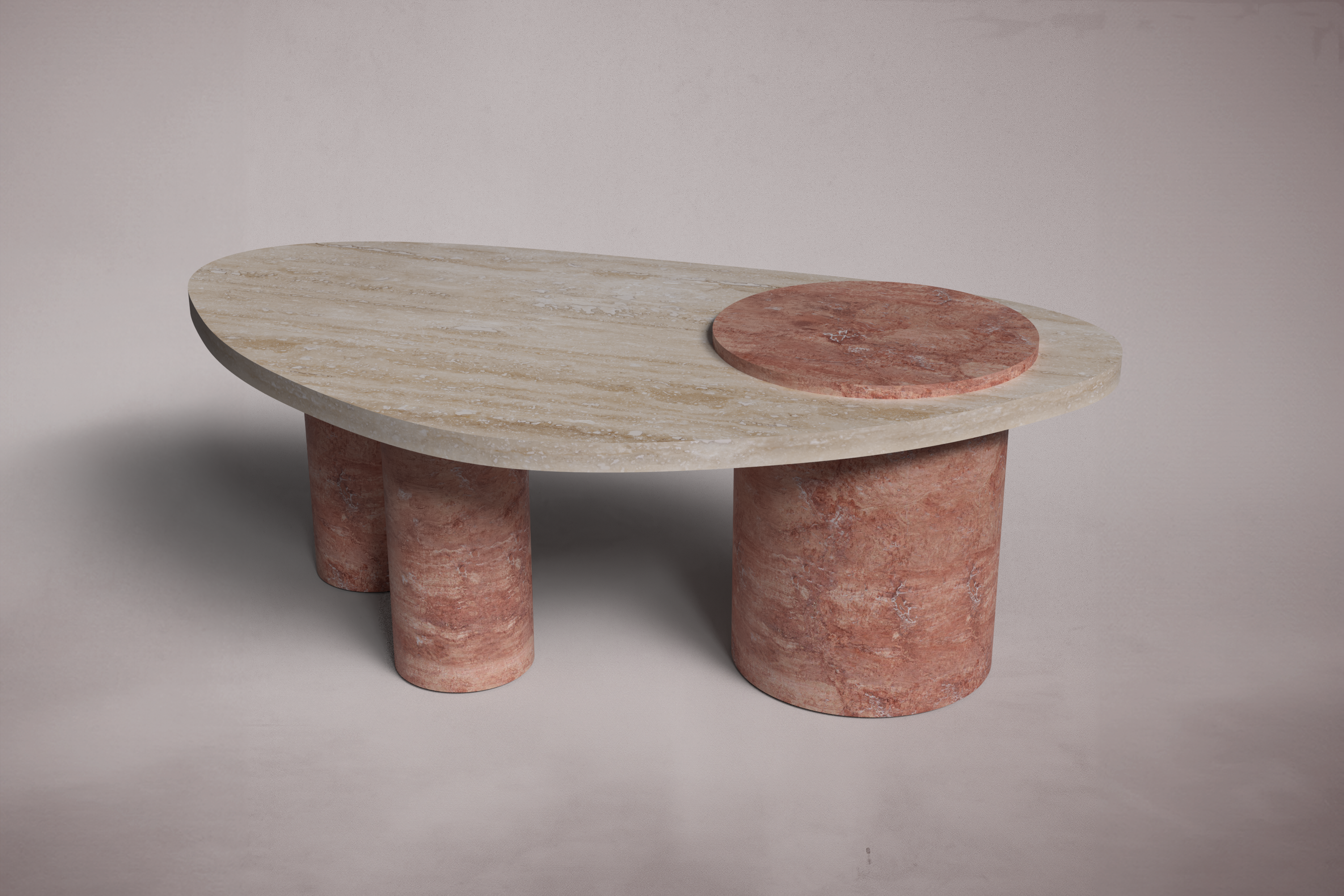 Krita Red Travertine Coffee Table