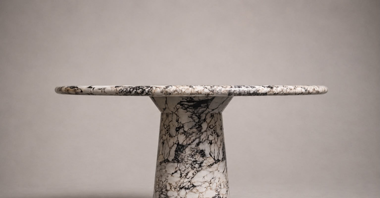 Le Cou Calacatta Viola Marble Round Table