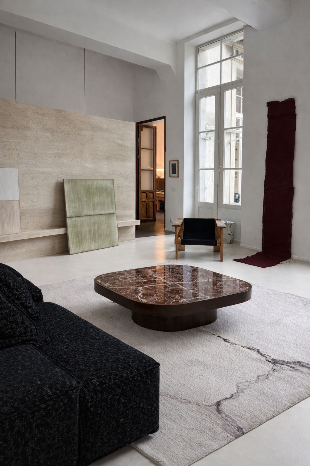 red marble coffee table. marble coffee table. red marble center table. oval red marble center table. custom marble coffee table. bespoke marble coffee table.