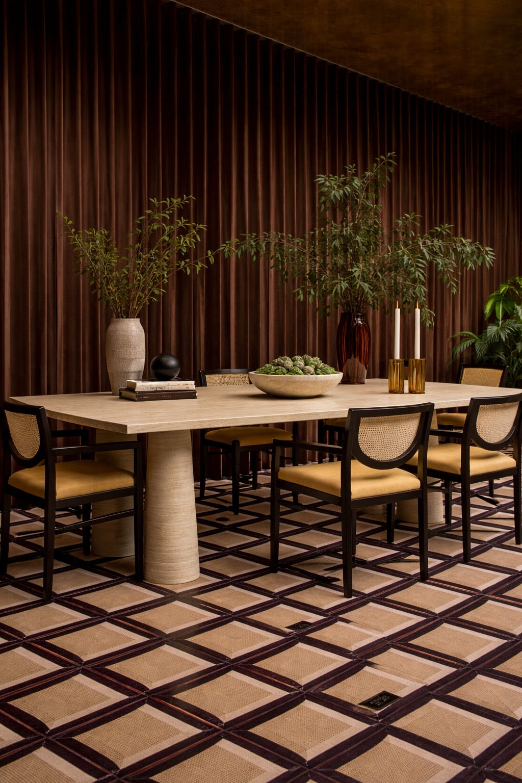 Astra Travertine Dining Table