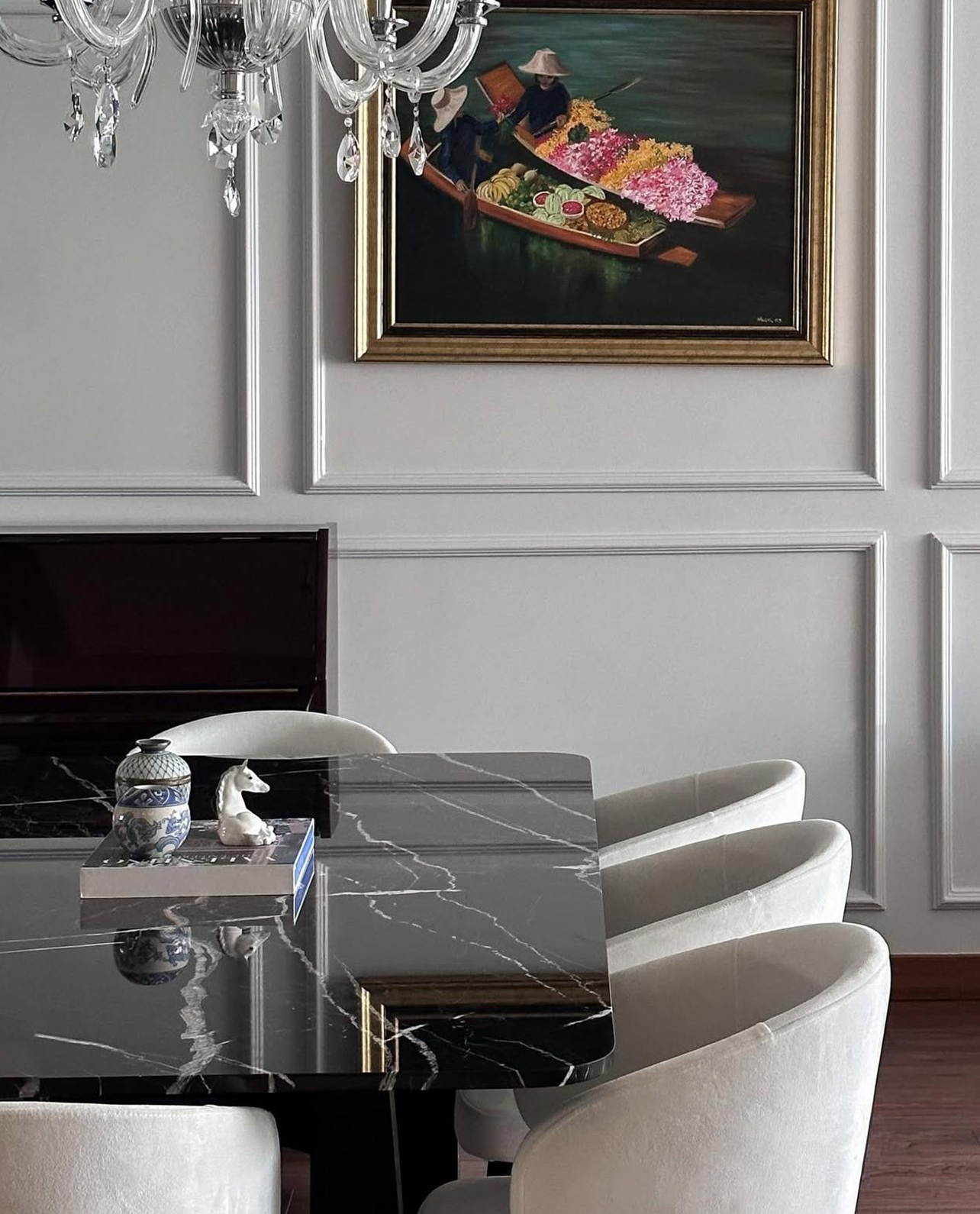 Our Custom Project For Interior Designer - Alexander Black Marble – A Sophisticated Choice for Custom Dining Table Design