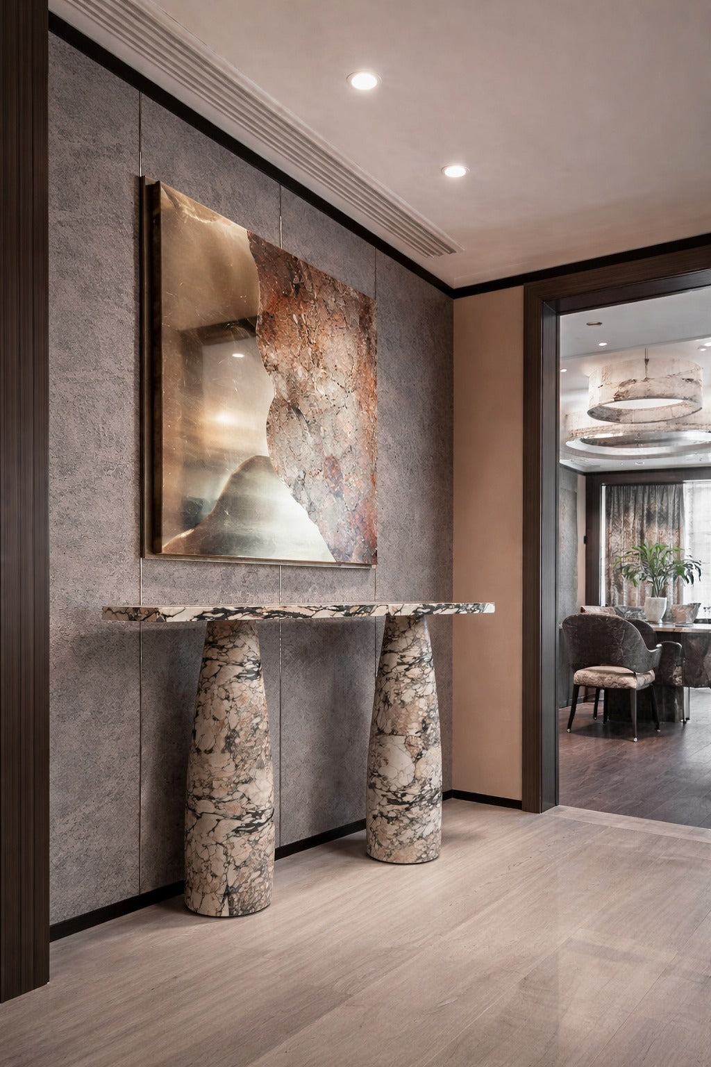Gamme Calacatta Viola Marble Console Table