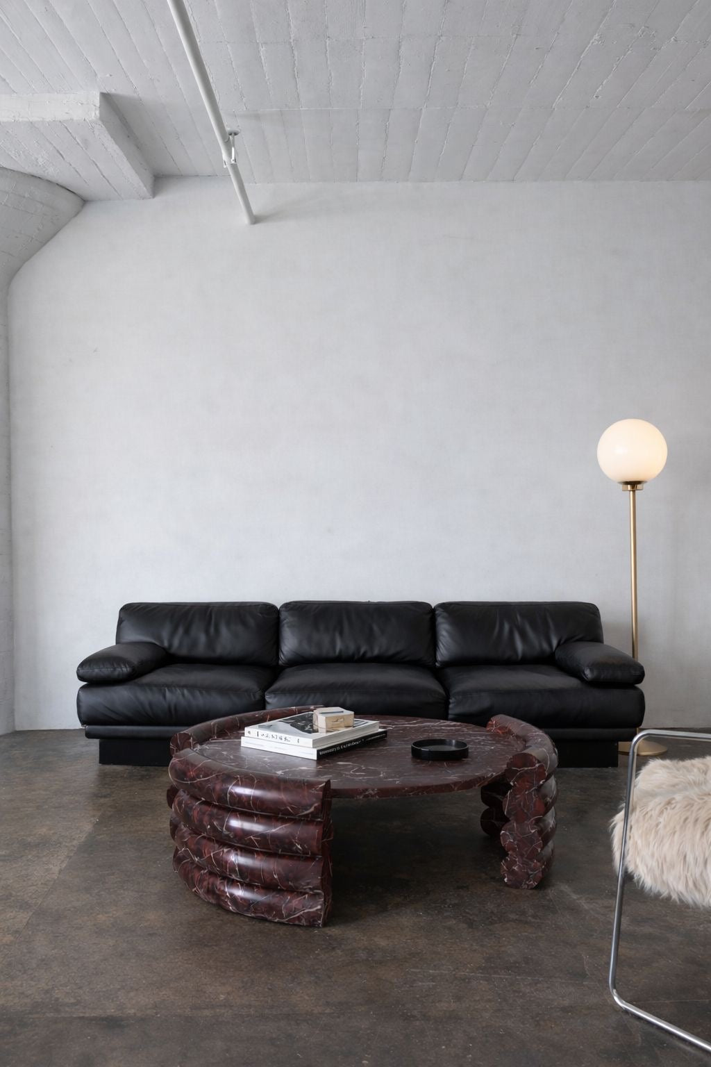 Antonette Rosso Levanto Marble Round Coffee Table