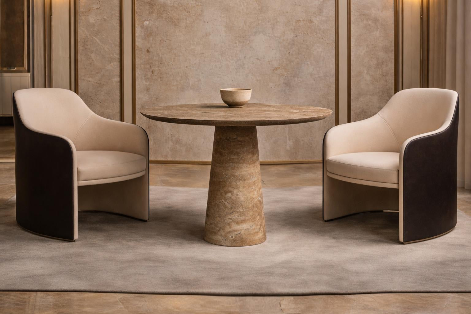 Essence Noche Travertine Round Table