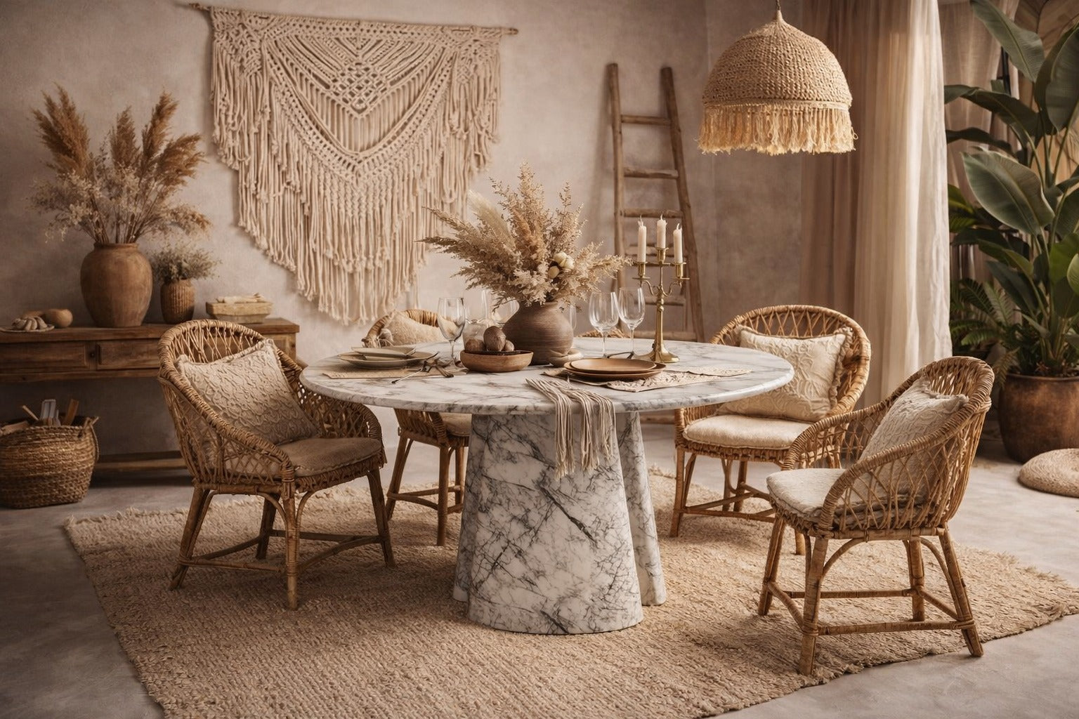 Guasha Lilac White Marble Round Table