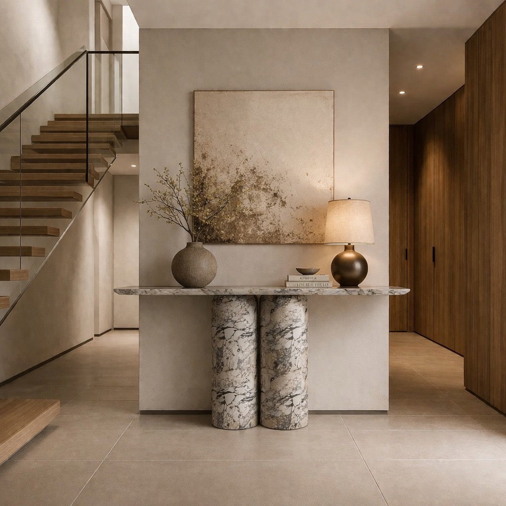 Bullet Calacatta Viola Marble Console Table