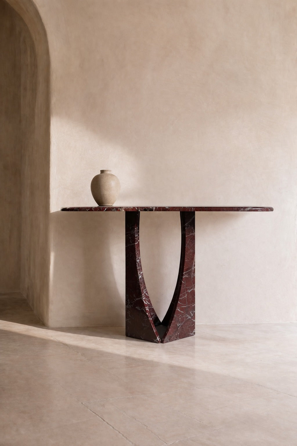 Manchot Rosso Levanto Marble Console Table