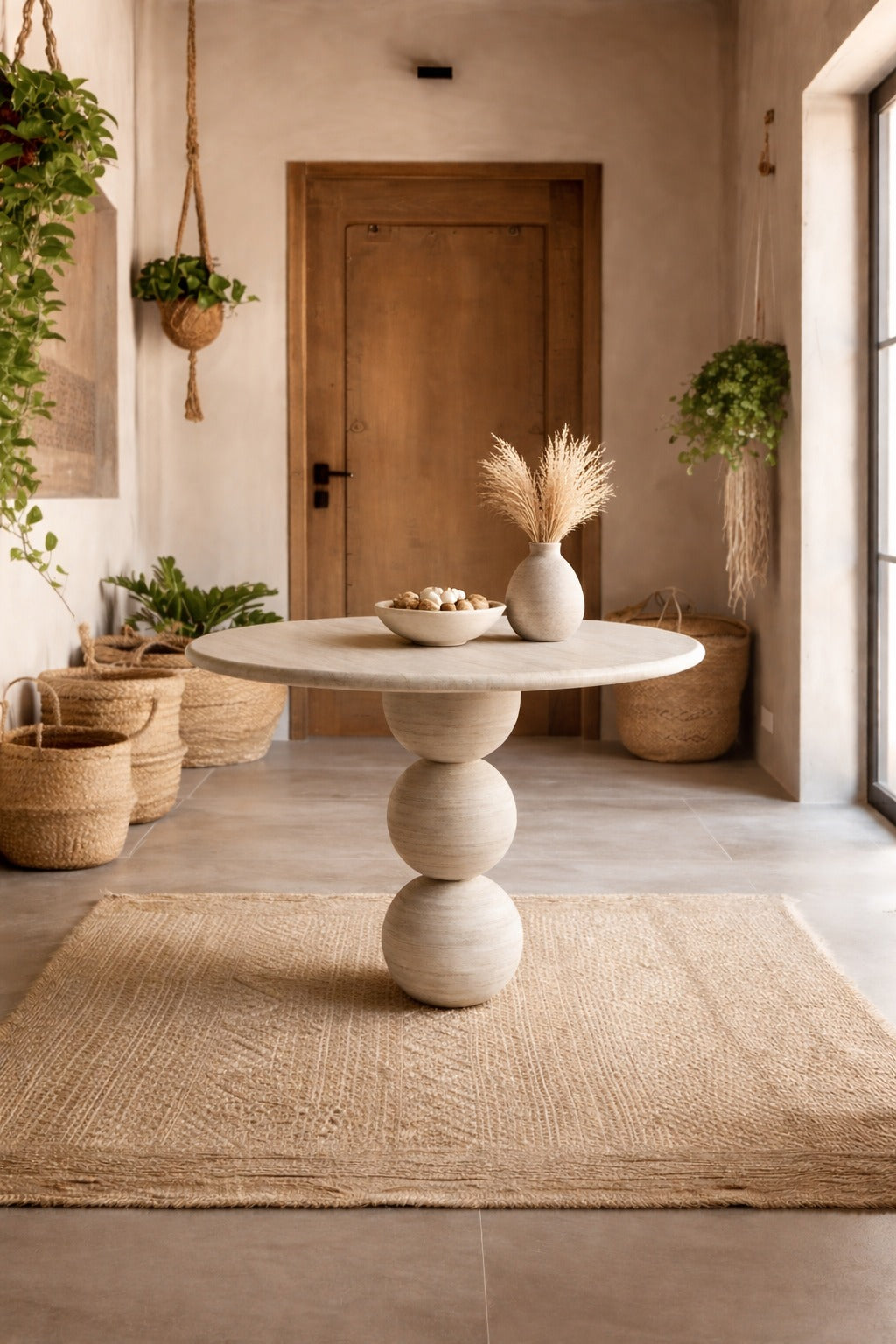 Cess Travertine Round Table