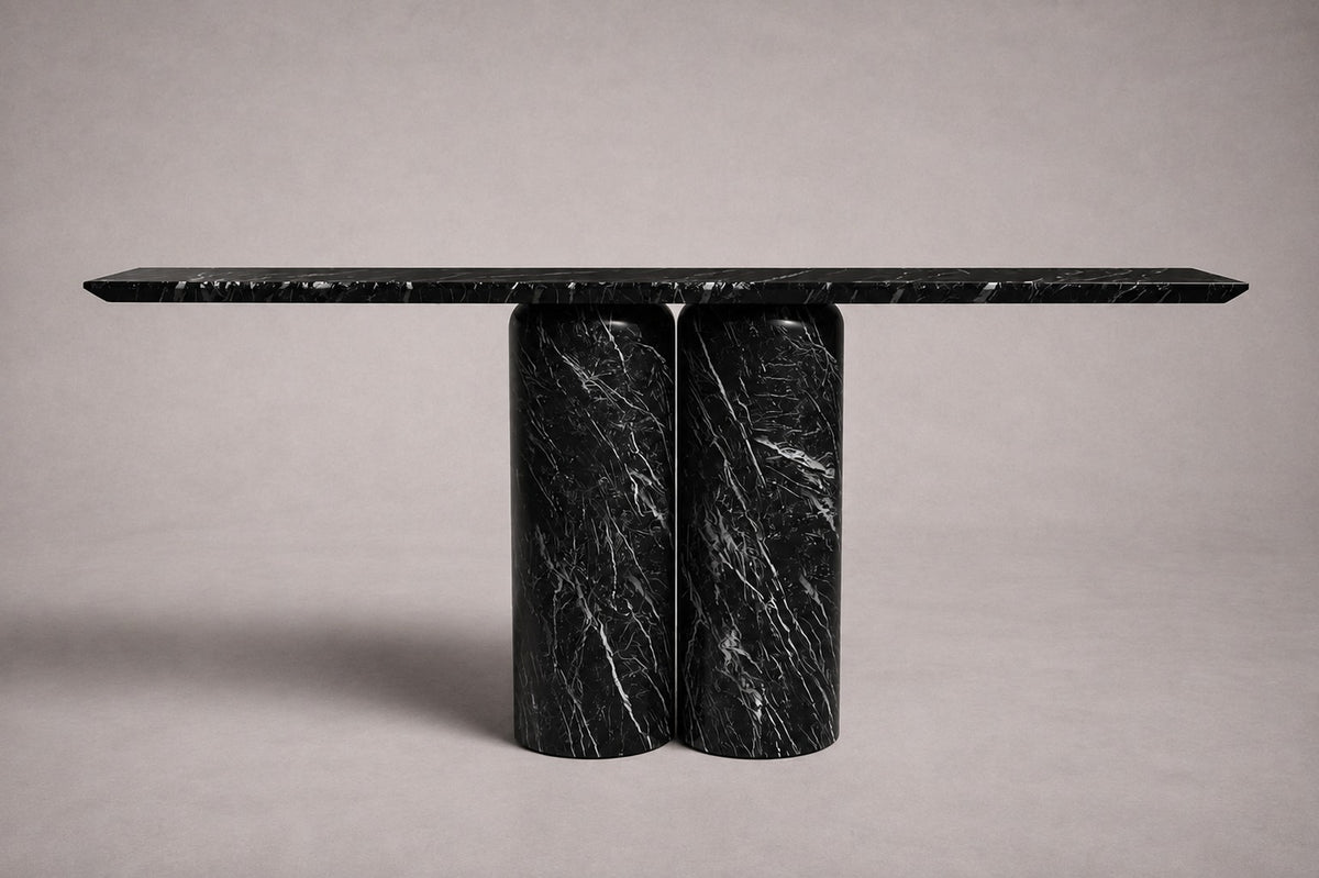 black marble console table. marble console table. rectangular marble console table. custom marble console table. custom marble table. marble hallway table. marble entryway table.