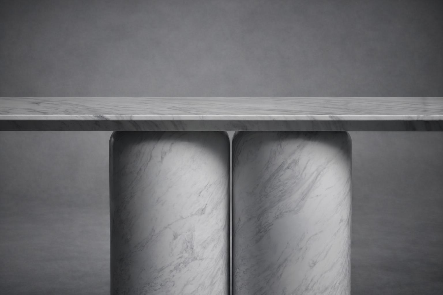 white marble console table. marble console table. rectangular marble console table. custom marble console table. custom marble table. marble hallway table. marble entryway table.