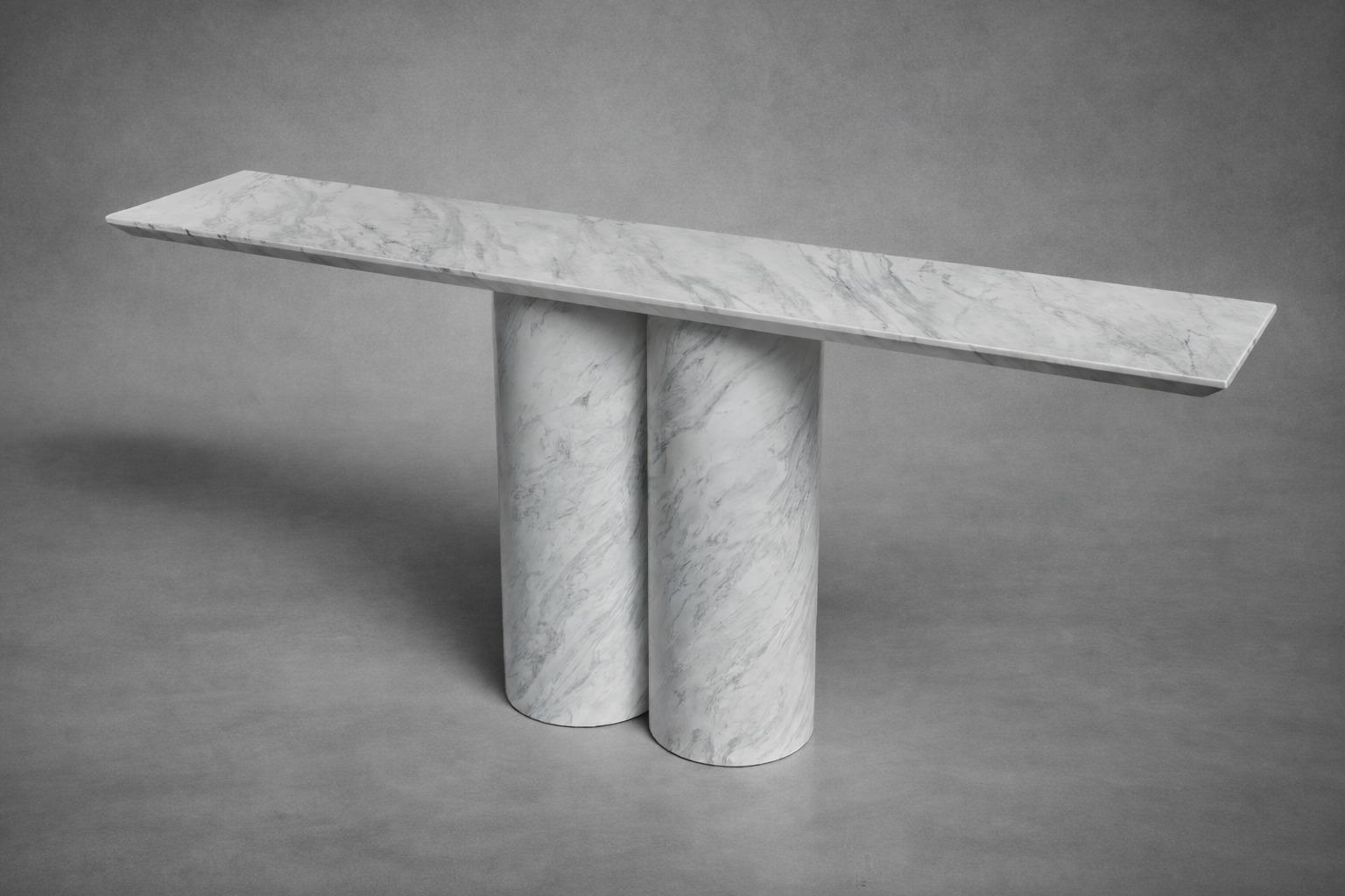 white marble console table. marble console table. rectangular marble console table. custom marble console table. custom marble table. marble hallway table. marble entryway table.