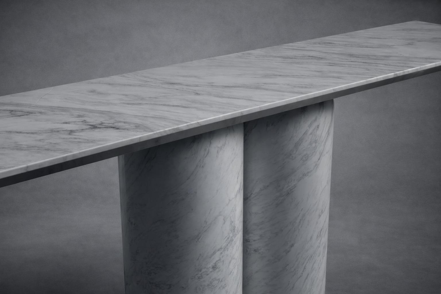 white marble console table. marble console table. rectangular marble console table. custom marble console table. custom marble table. marble hallway table. marble entryway table.