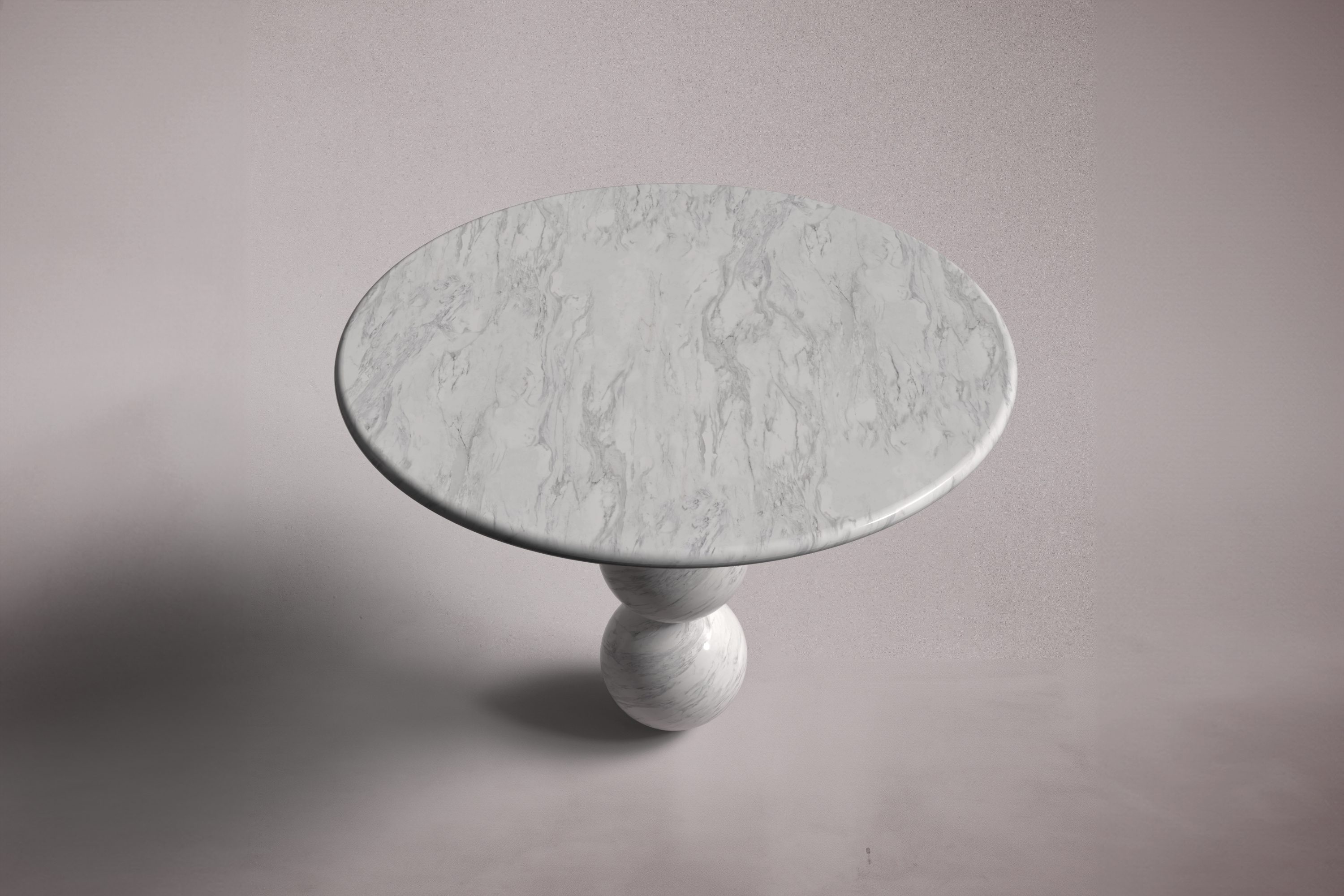 white marble round table. round white marble dining table. white marble entry table. white marble hallway table. custom marble dining table. custom marble table. custom white marble dining table.