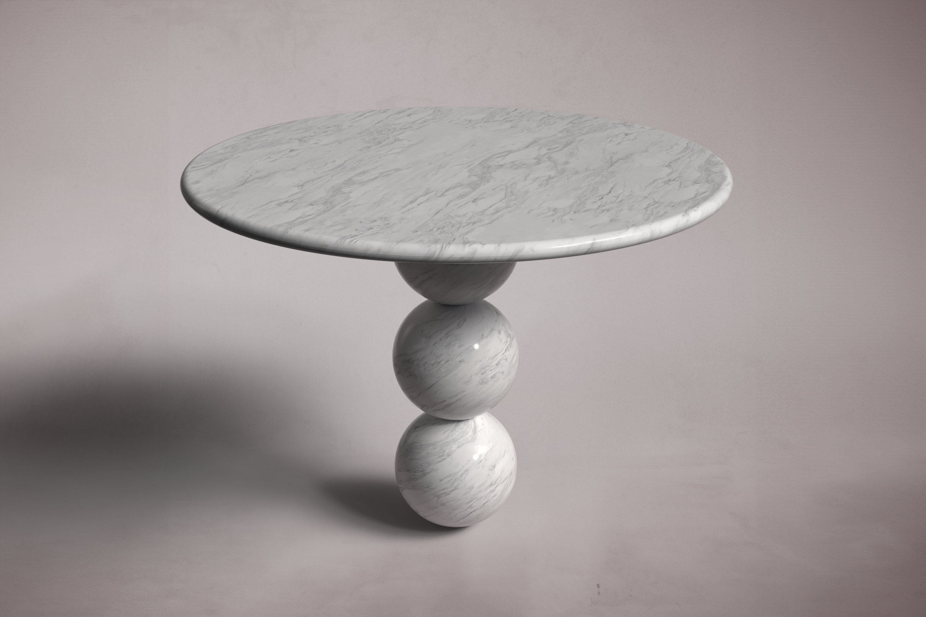 white marble round table. round white marble dining table. white marble entry table. white marble hallway table. custom marble dining table. custom marble table. custom white marble dining table.