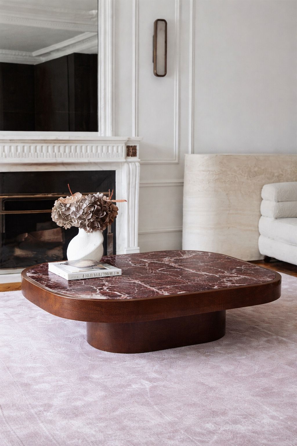 red marble coffee table. marble coffee table. red marble center table. oval red marble center table. custom marble coffee table. bespoke marble coffee table. 