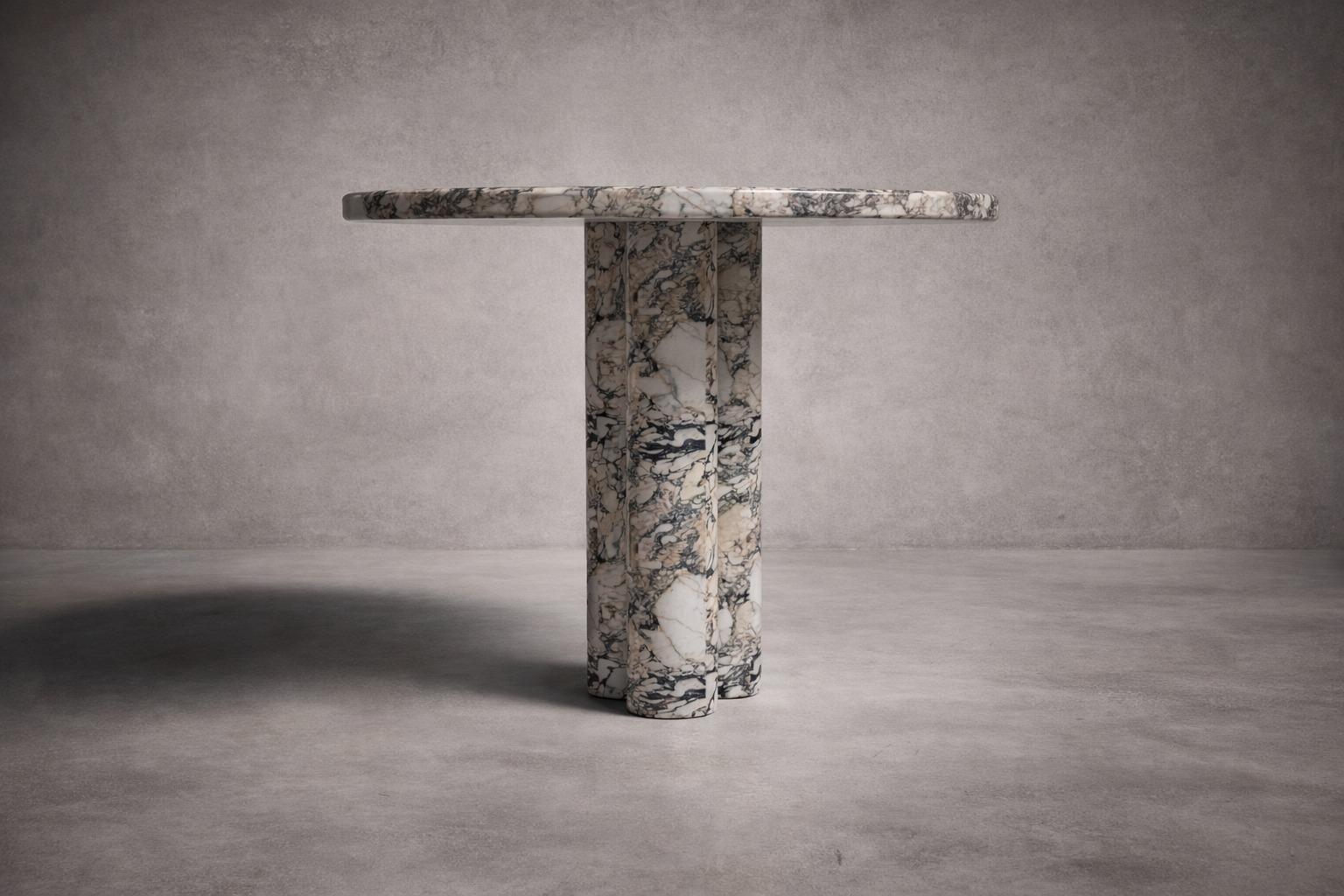 white marble round table. round white marble dining table. white marble entry table. white marble round entry table. white marble hallway table. custom marble dining table. custom marble table. custom white marble dining table.